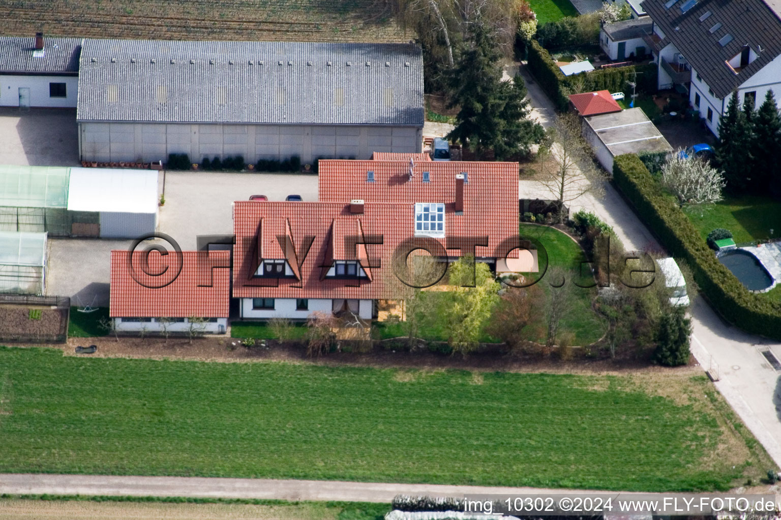 Kandel in the state Rhineland-Palatinate, Germany seen from above