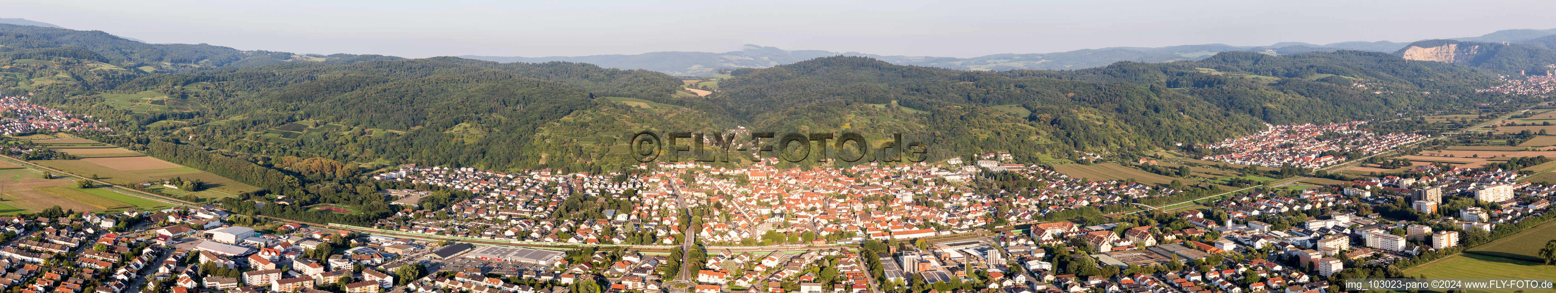 Panorama in Hemsbach in the state Baden-Wuerttemberg, Germany