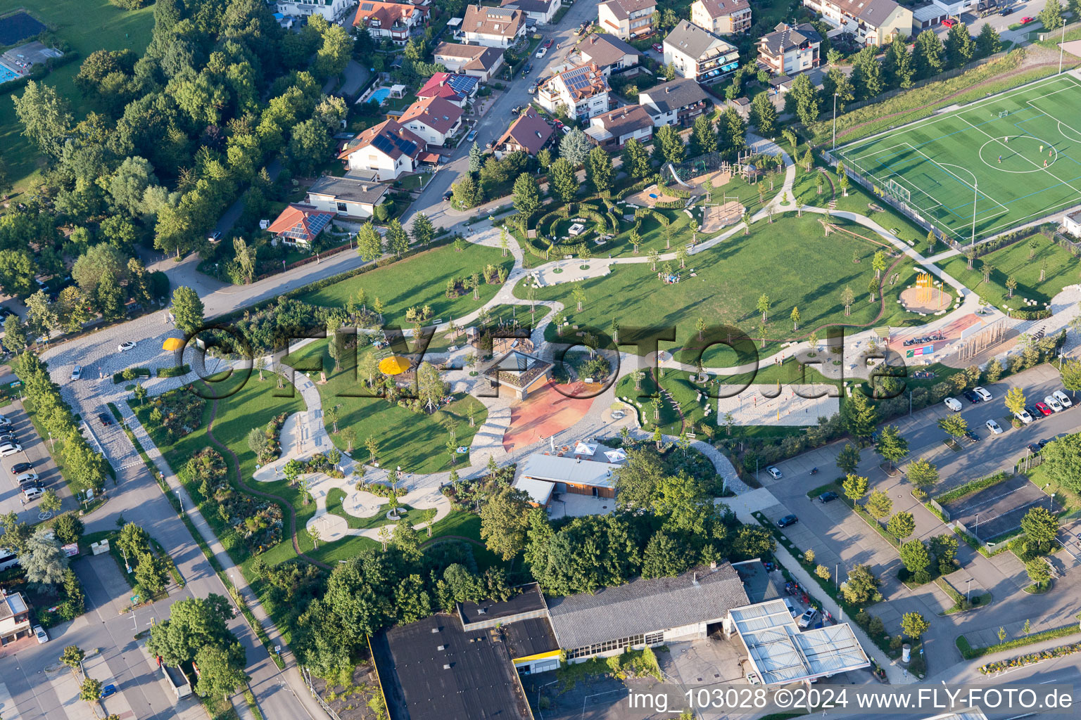 Aerial view of Hemsbach in the state Baden-Wuerttemberg, Germany