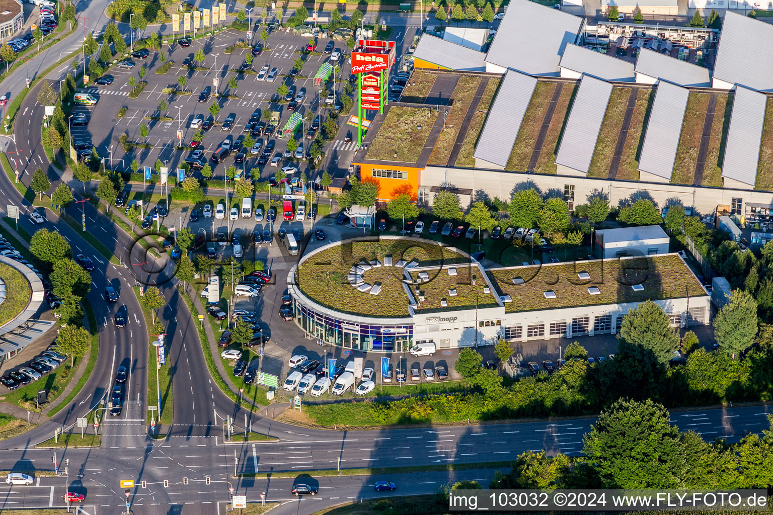 Car dealership building of Auto Knapp GmbH in Weinheim in the state Baden-Wurttemberg, Germany