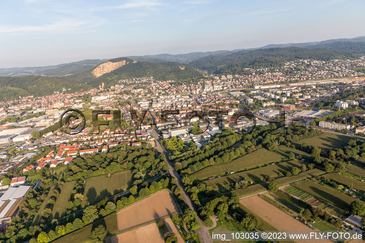 Weinheim in the state Baden-Wuerttemberg, Germany seen from above