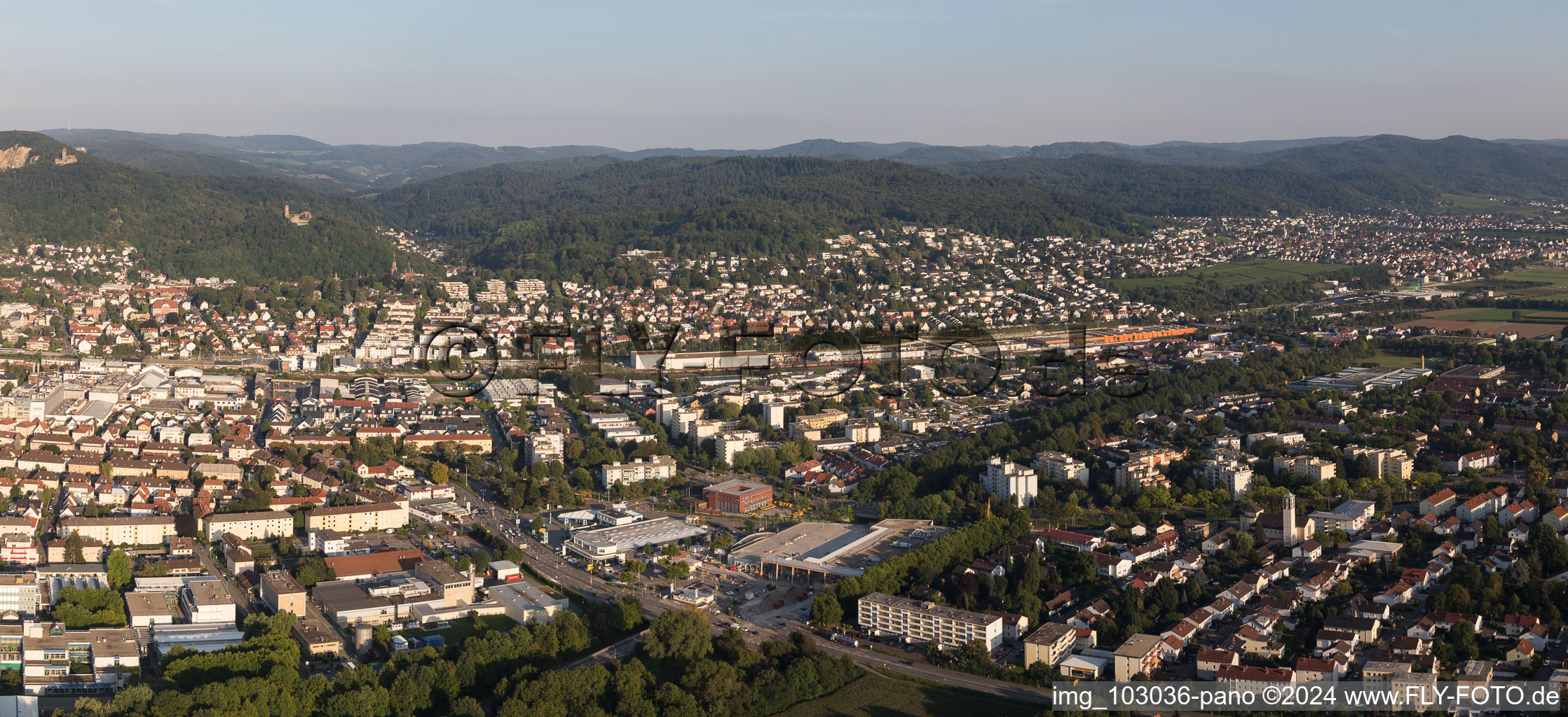 Town View of the streets and houses of the residential areas in Weinheim in the state Baden-Wurttemberg, Germany