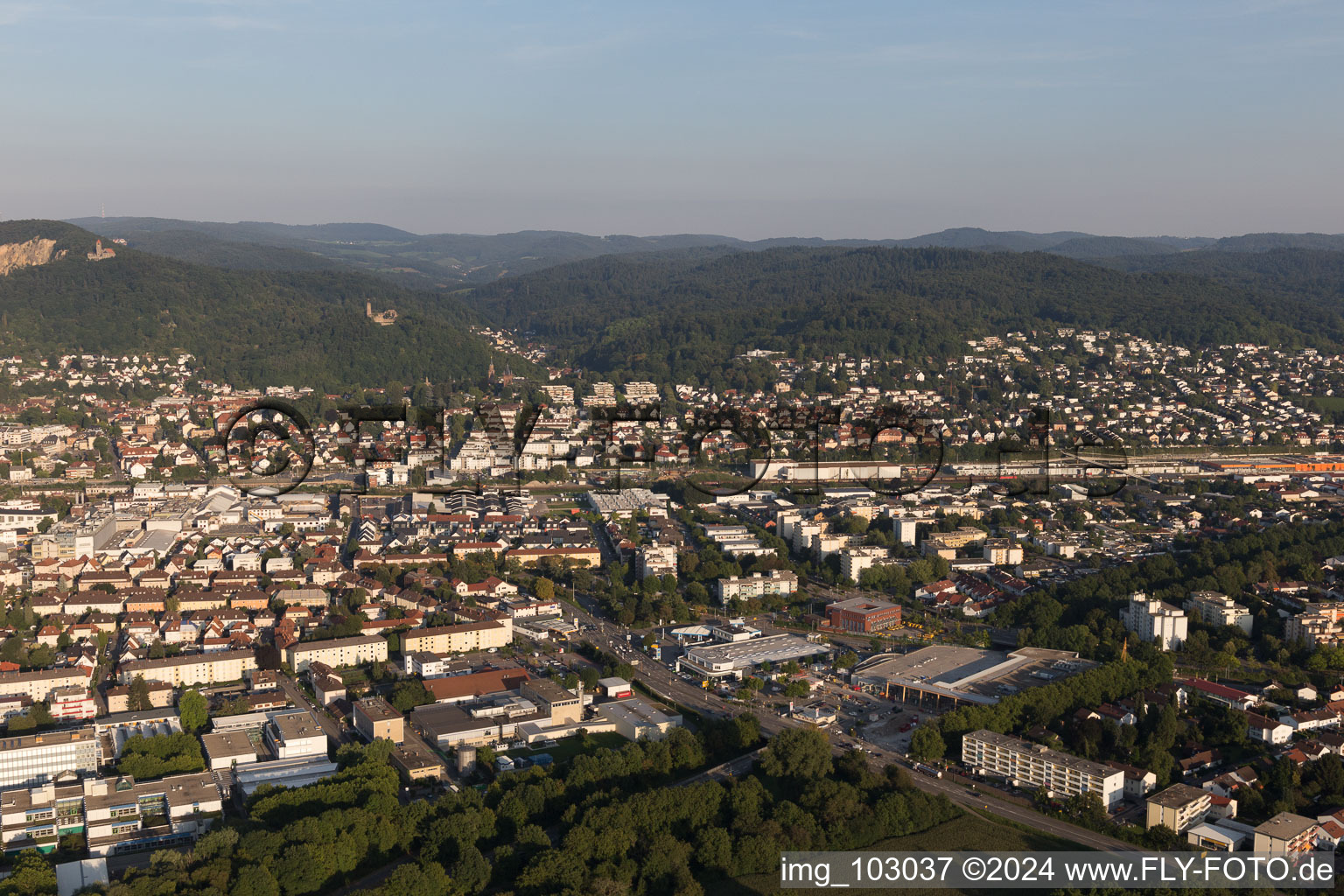 Bird's eye view of Weinheim in the state Baden-Wuerttemberg, Germany