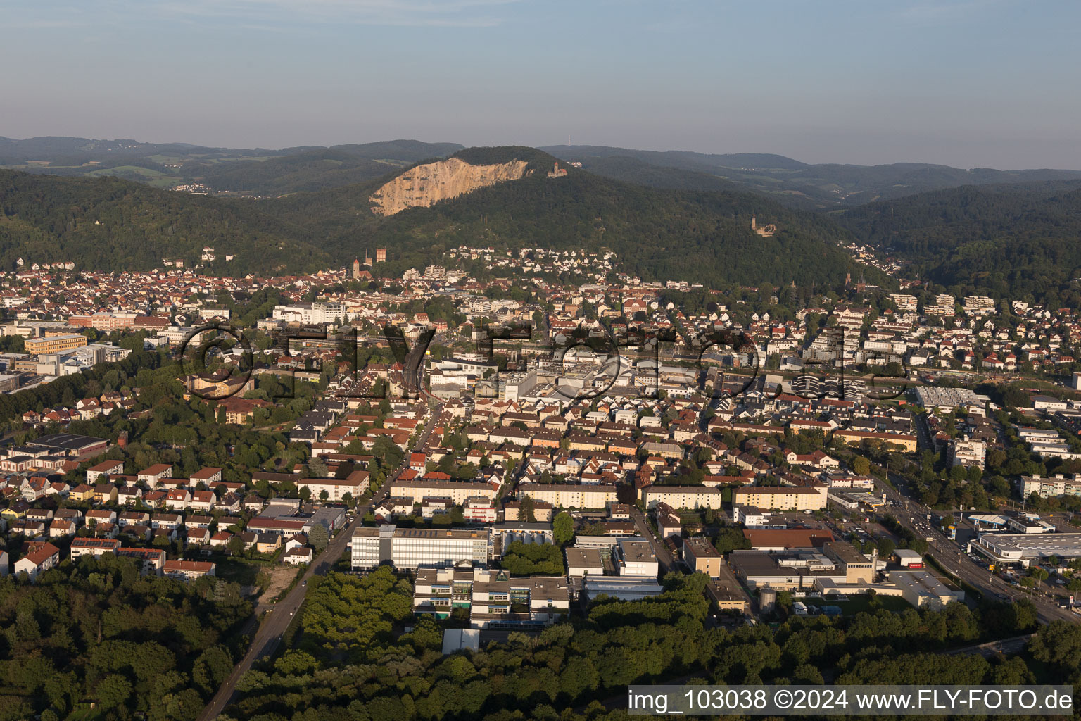 Weinheim in the state Baden-Wuerttemberg, Germany viewn from the air