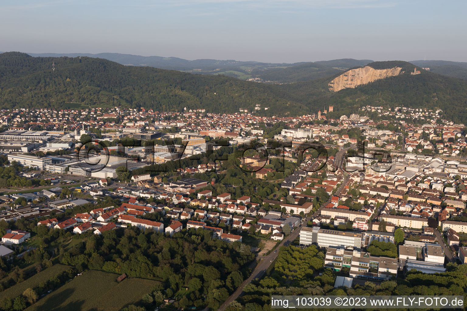 Drone recording of Weinheim in the state Baden-Wuerttemberg, Germany