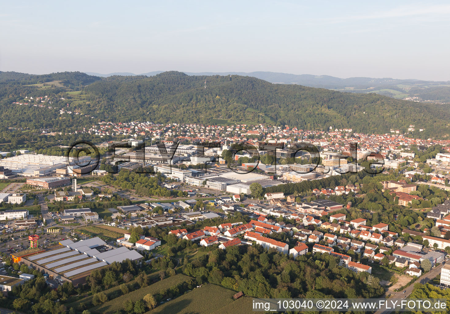 Drone image of Weinheim in the state Baden-Wuerttemberg, Germany