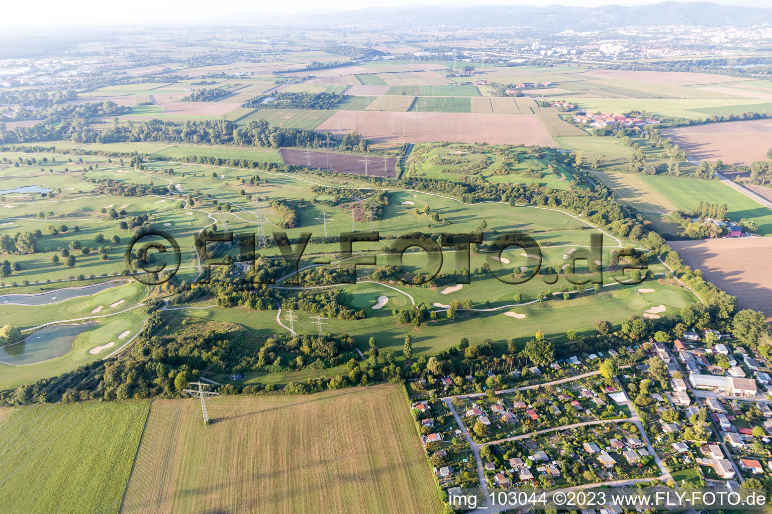 Aerial view of Heddesheim in the state Baden-Wuerttemberg, Germany