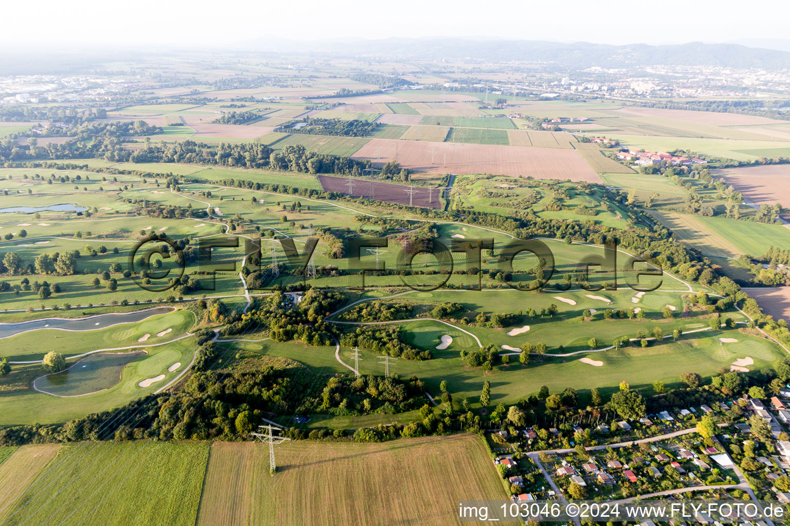 Oblique view of Heddesheim in the state Baden-Wuerttemberg, Germany