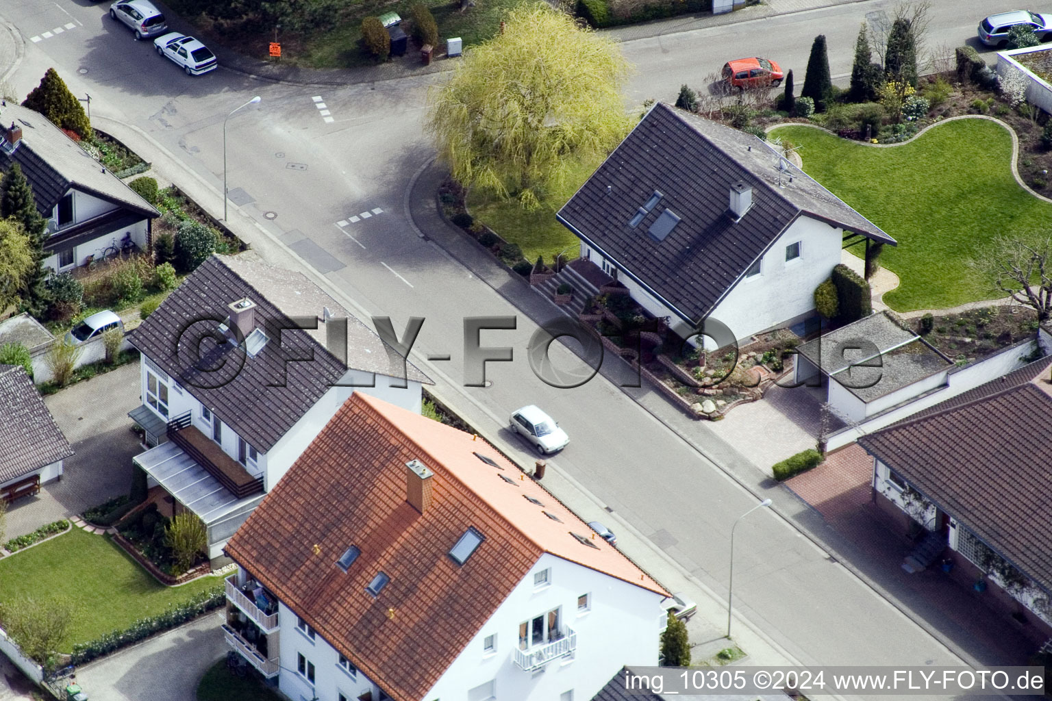 Bird's eye view of Kandel in the state Rhineland-Palatinate, Germany