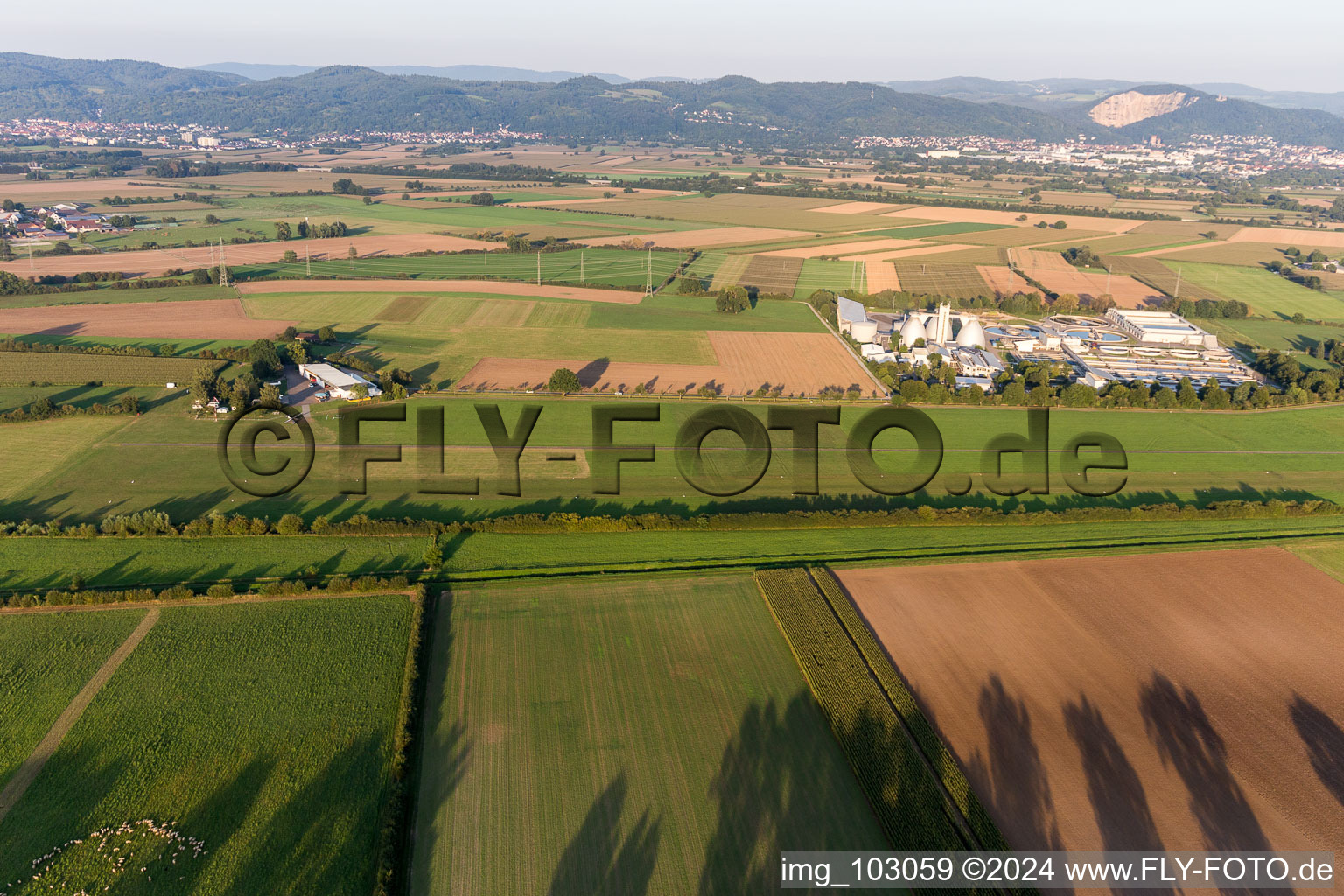 Sewage treatment plant of the Bergstrasse Wastewater Association in Weinheim in the state Baden-Wuerttemberg, Germany