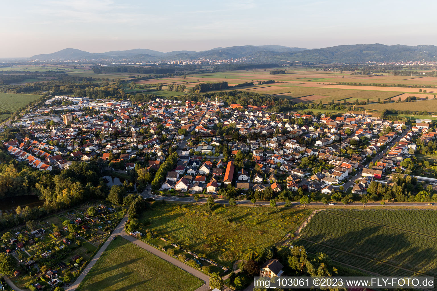 Hüttenfeld in the state Hesse, Germany out of the air