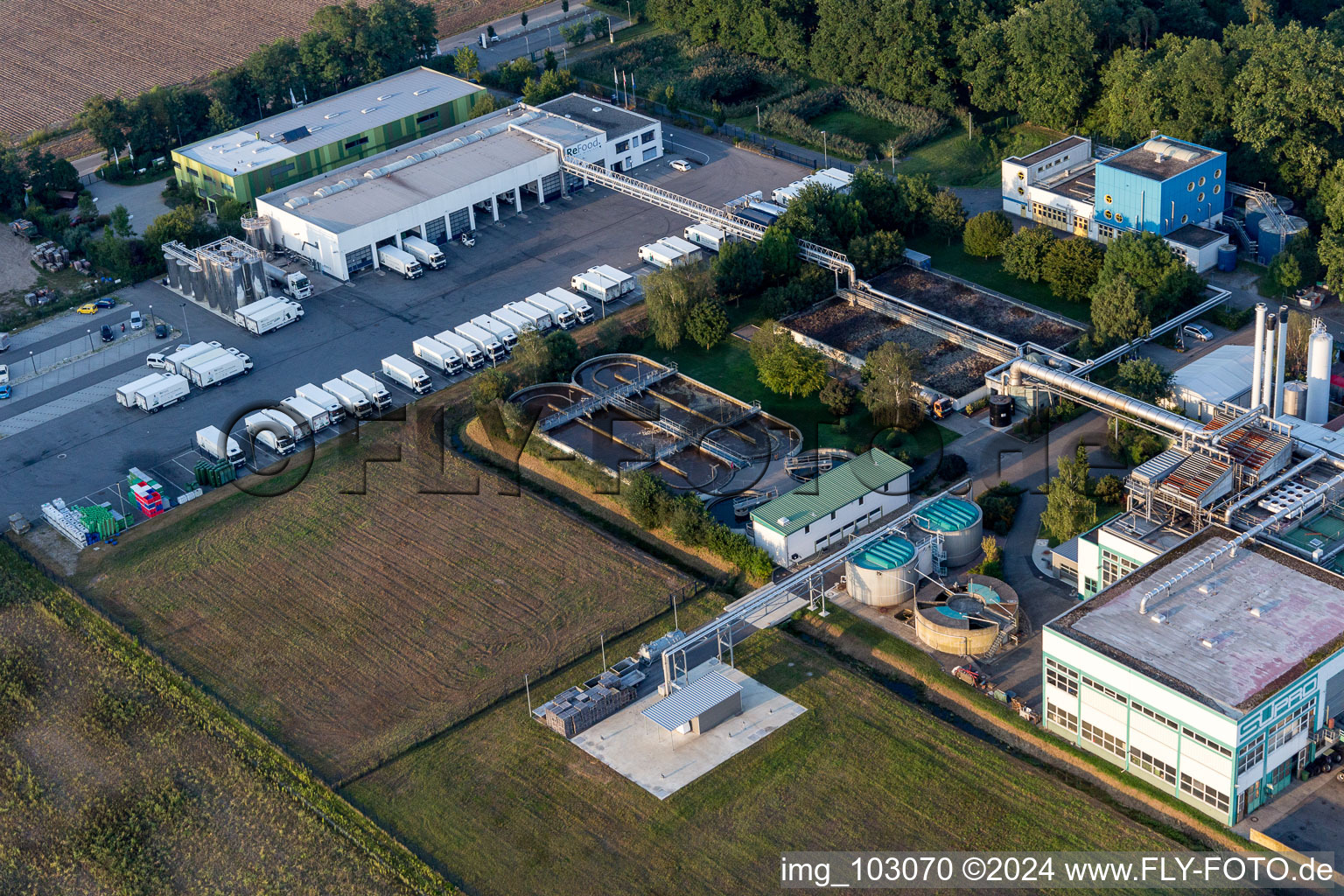 District Hüttenfeld in Lampertheim in the state Hesse, Germany seen from above