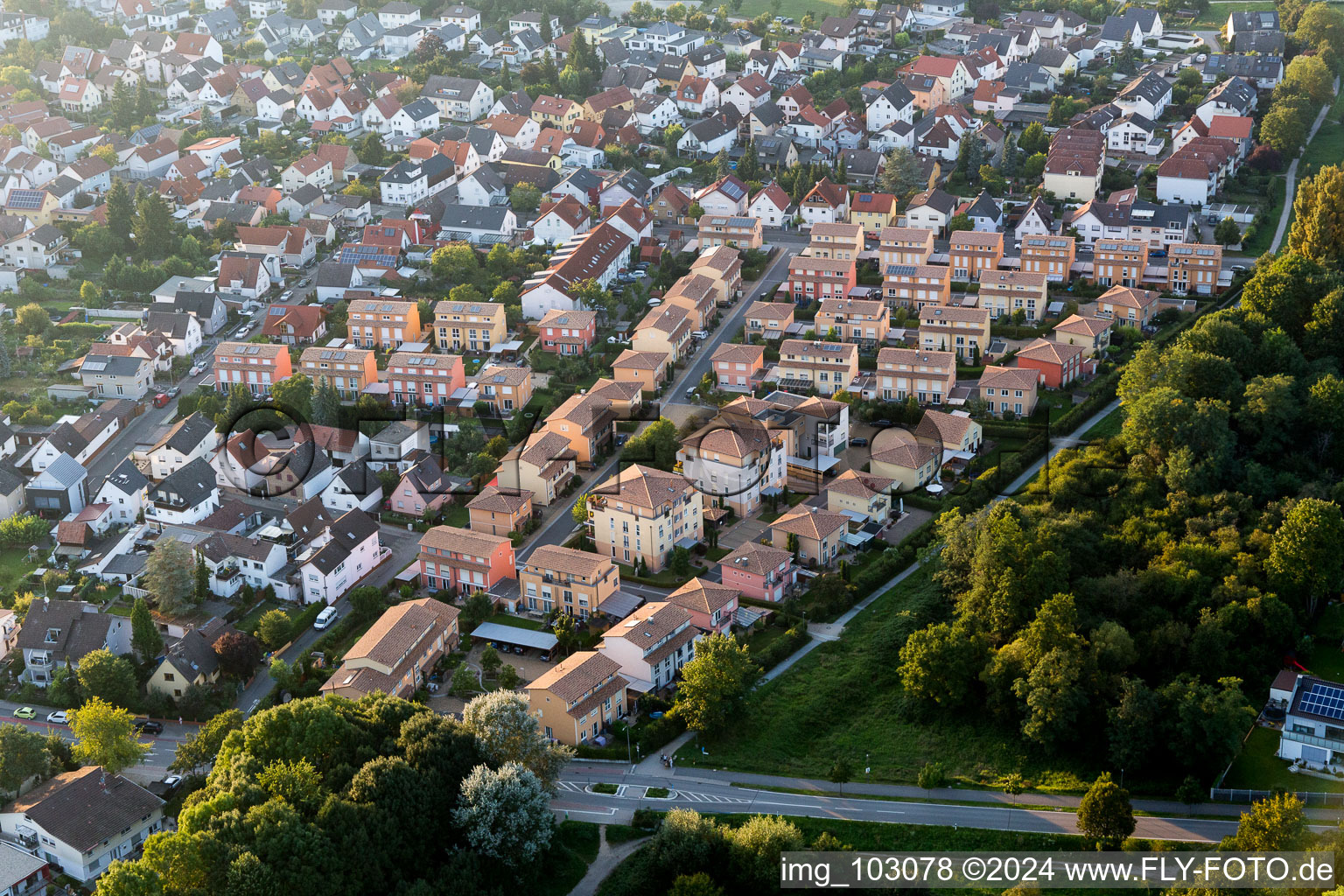 Aerial view of Lorsch in the state Hesse, Germany