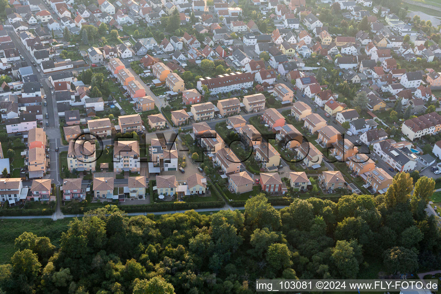 Lorsch in the state Hesse, Germany from above