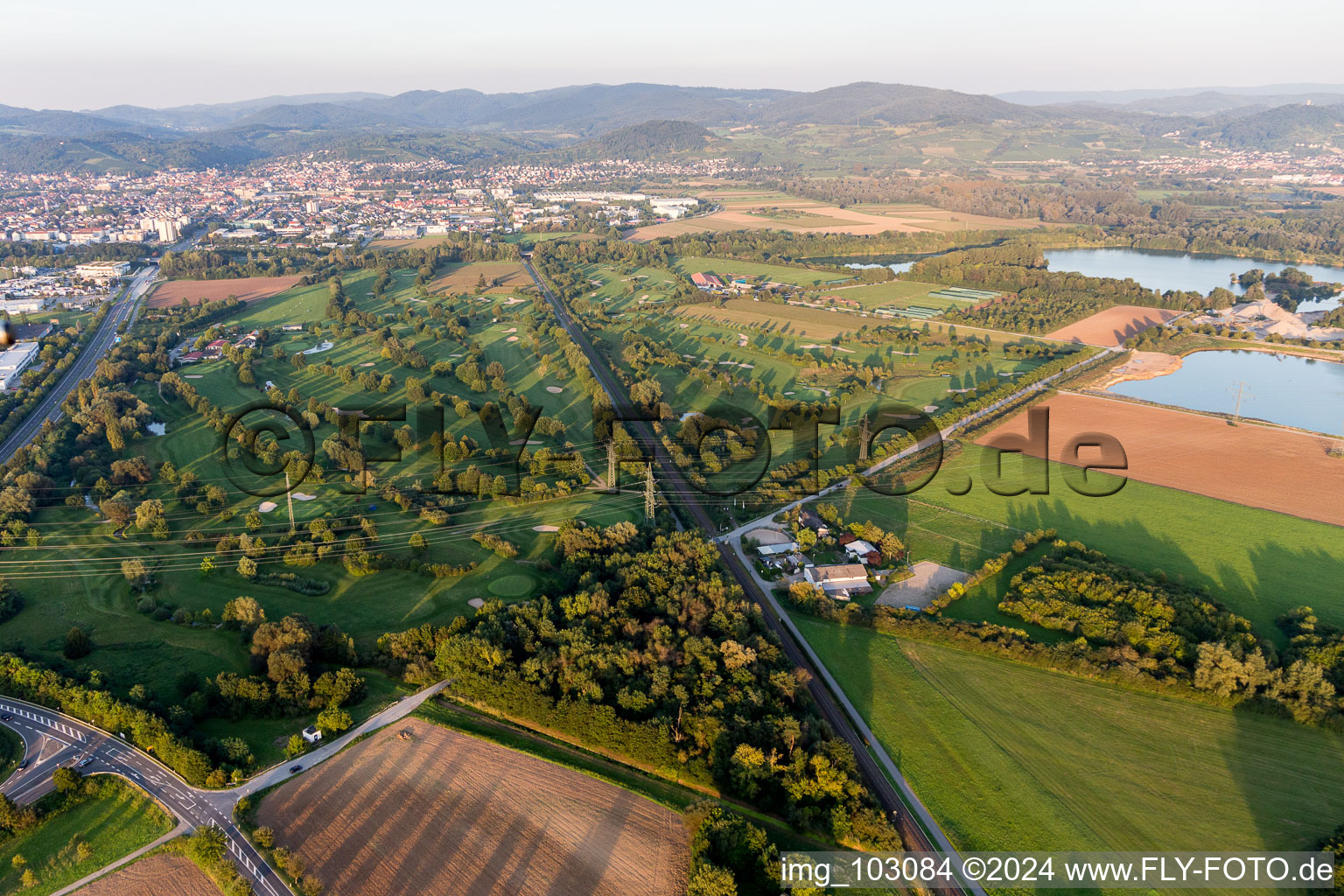 Golf Club in Bensheim in the state Hesse, Germany seen from above