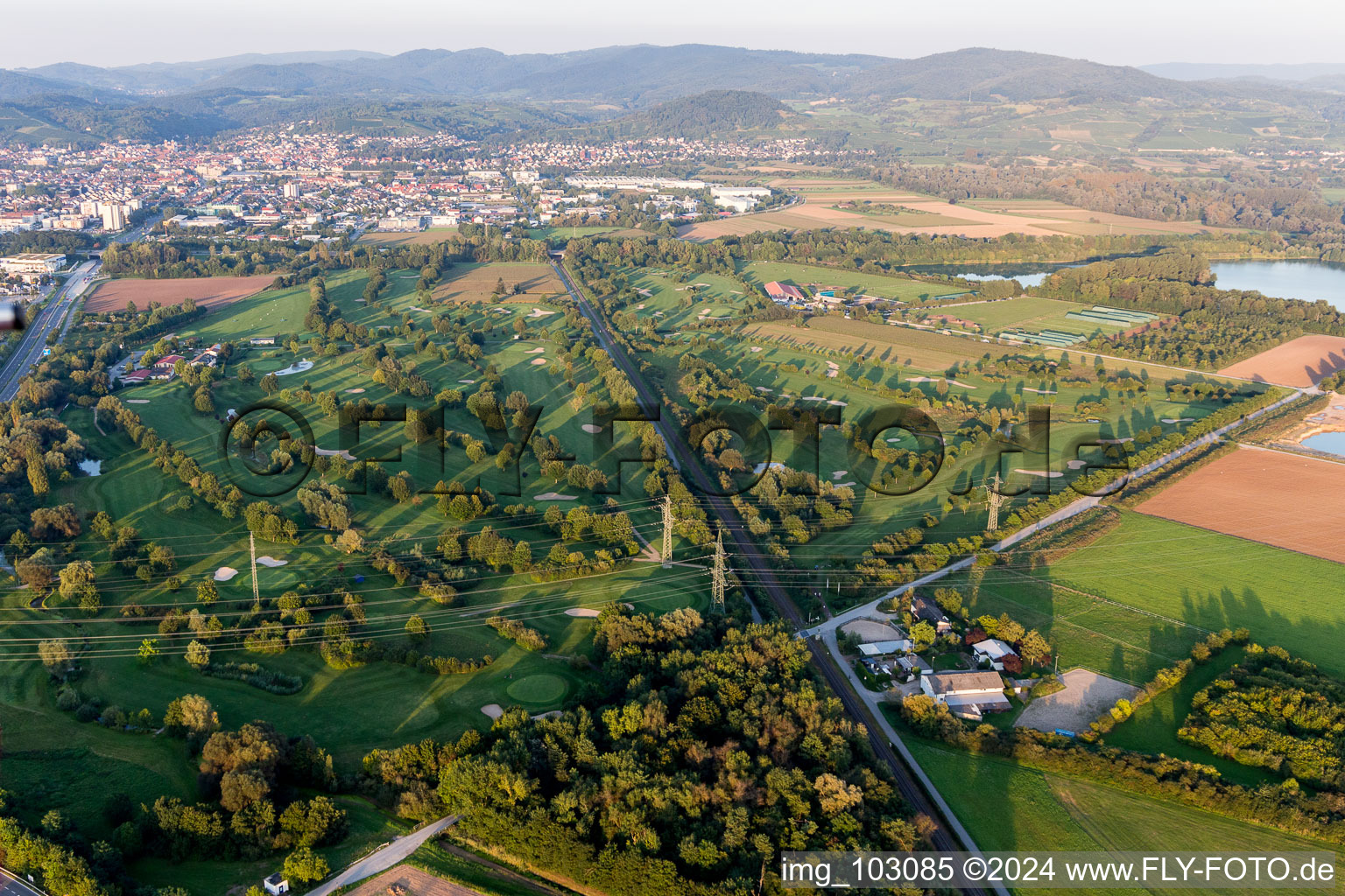 Golf Club in Bensheim in the state Hesse, Germany from the plane