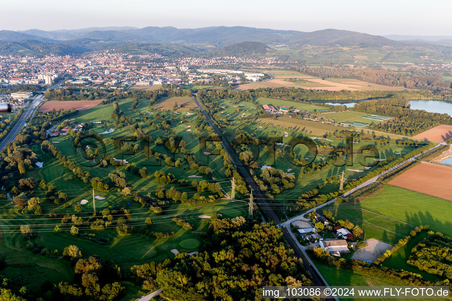 Bird's eye view of Golf Club in Bensheim in the state Hesse, Germany