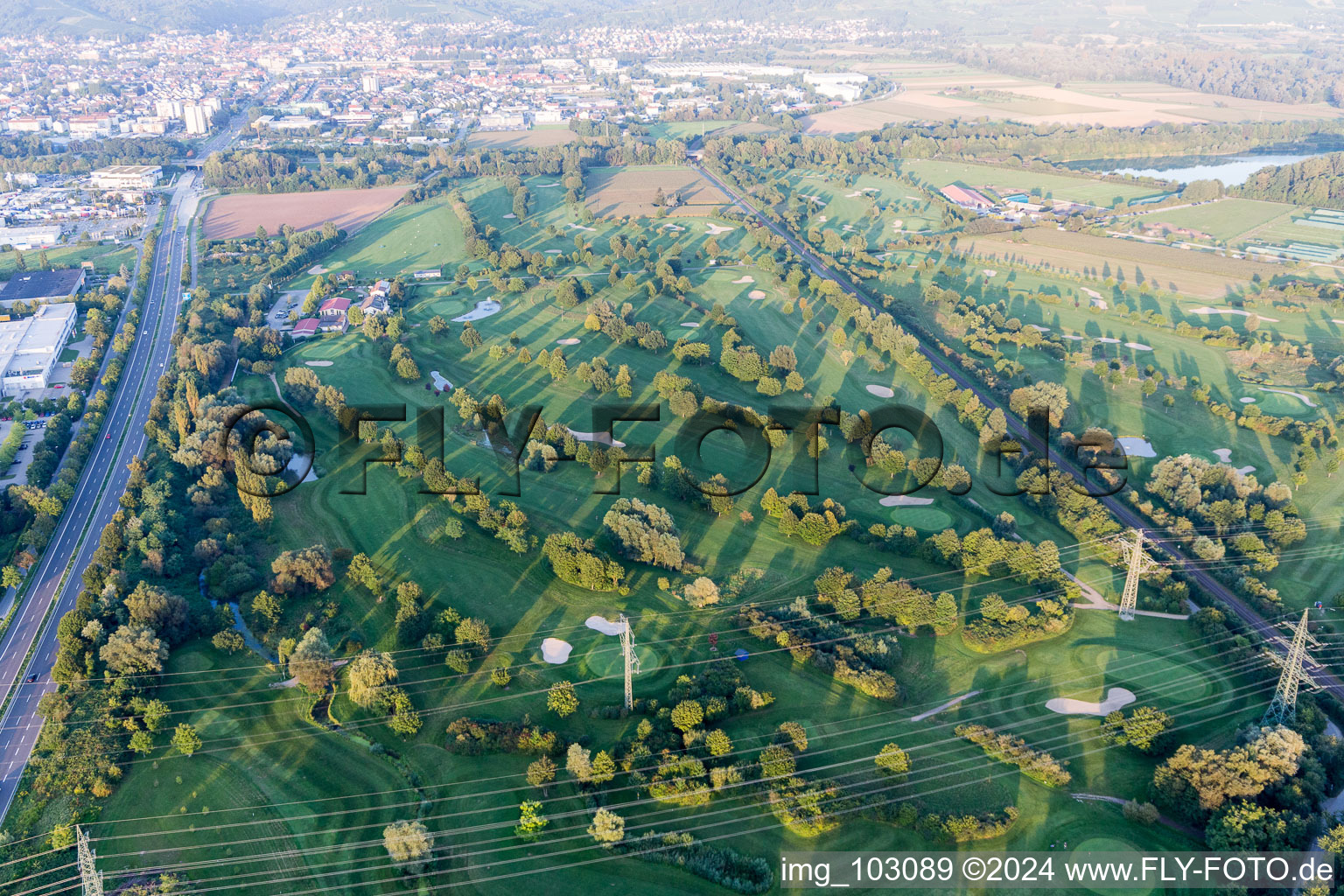 Drone image of Golf Club in Bensheim in the state Hesse, Germany