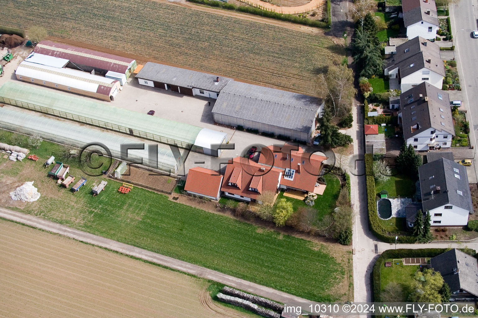 Kandel in the state Rhineland-Palatinate, Germany from a drone