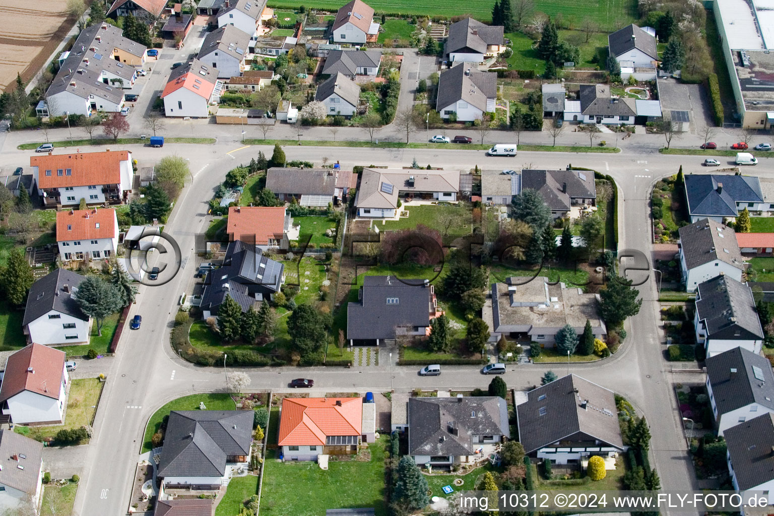 Aerial view of Kandel in the state Rhineland-Palatinate, Germany