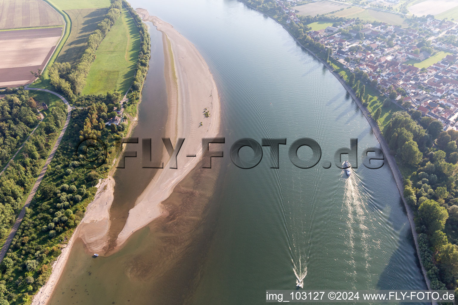 District Rheindürkheim in Worms in the state Rhineland-Palatinate, Germany from the plane