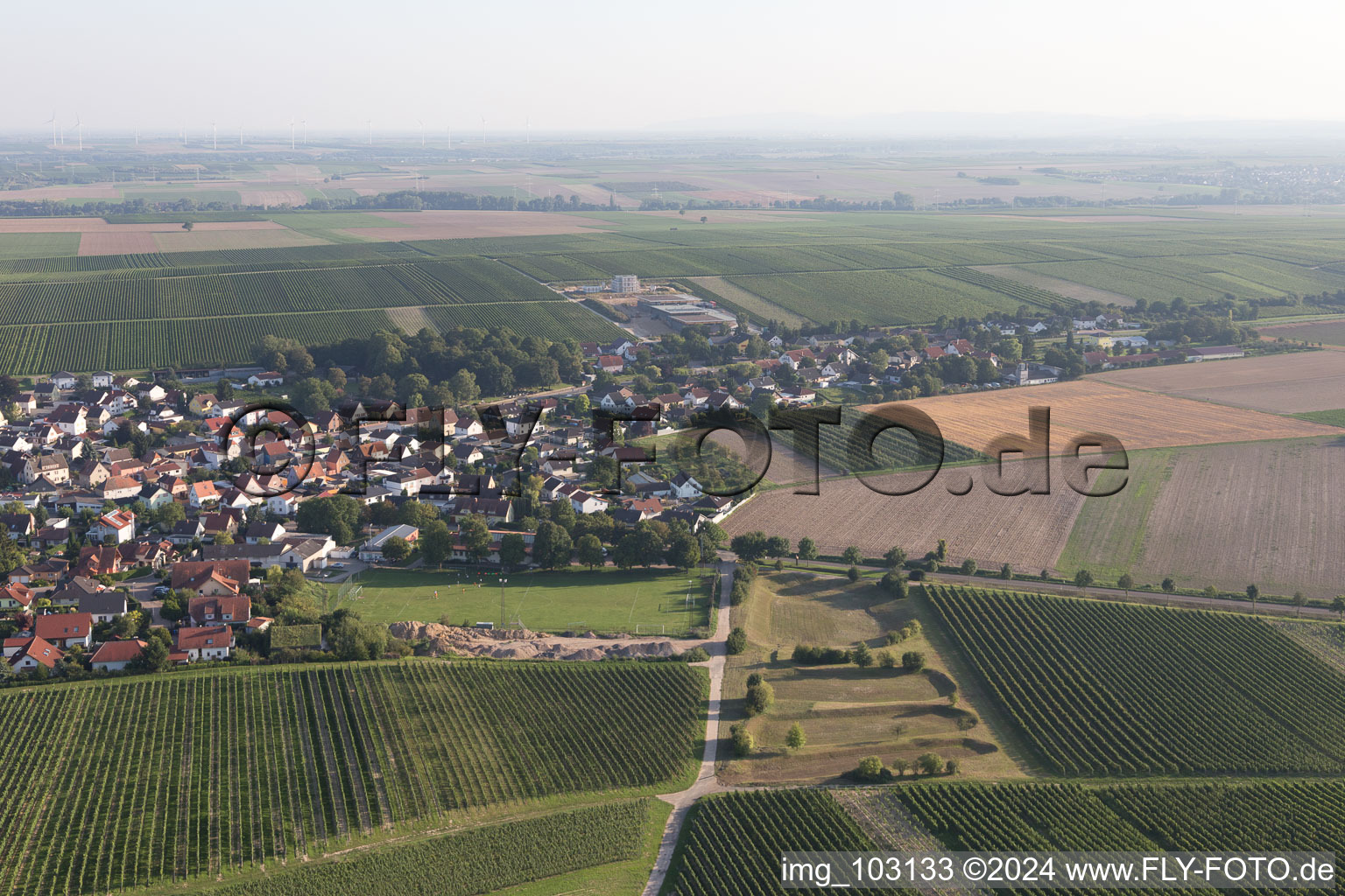 Aerial photograpy of Bechtheim in the state Rhineland-Palatinate, Germany