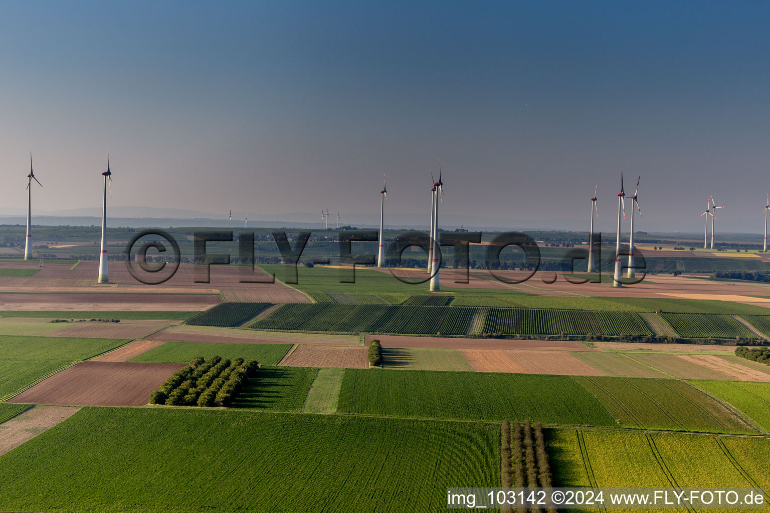 Drone image of Bechtheim in the state Rhineland-Palatinate, Germany