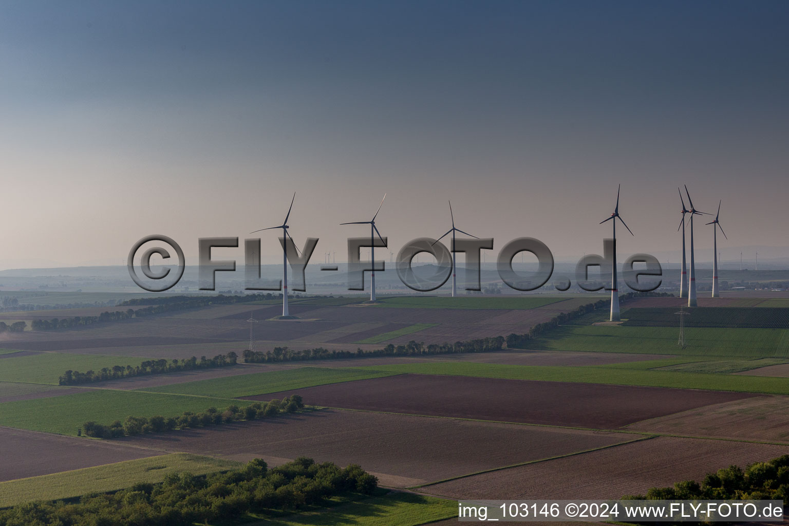 Aerial view of Bechtheim in the state Rhineland-Palatinate, Germany