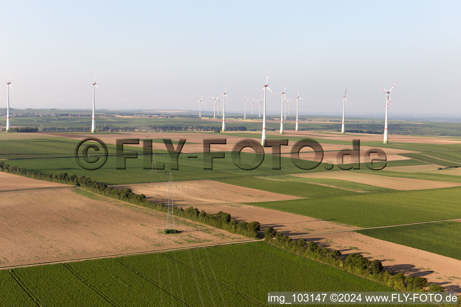 Aerial photograpy of Bechtheim in the state Rhineland-Palatinate, Germany