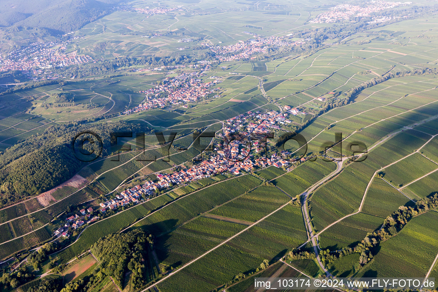 Ranschbach in the state Rhineland-Palatinate, Germany seen from above