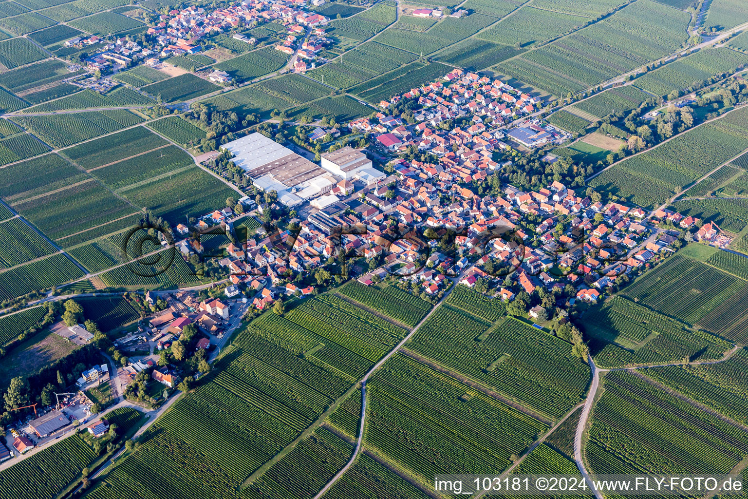 Böchingen in the state Rhineland-Palatinate, Germany out of the air