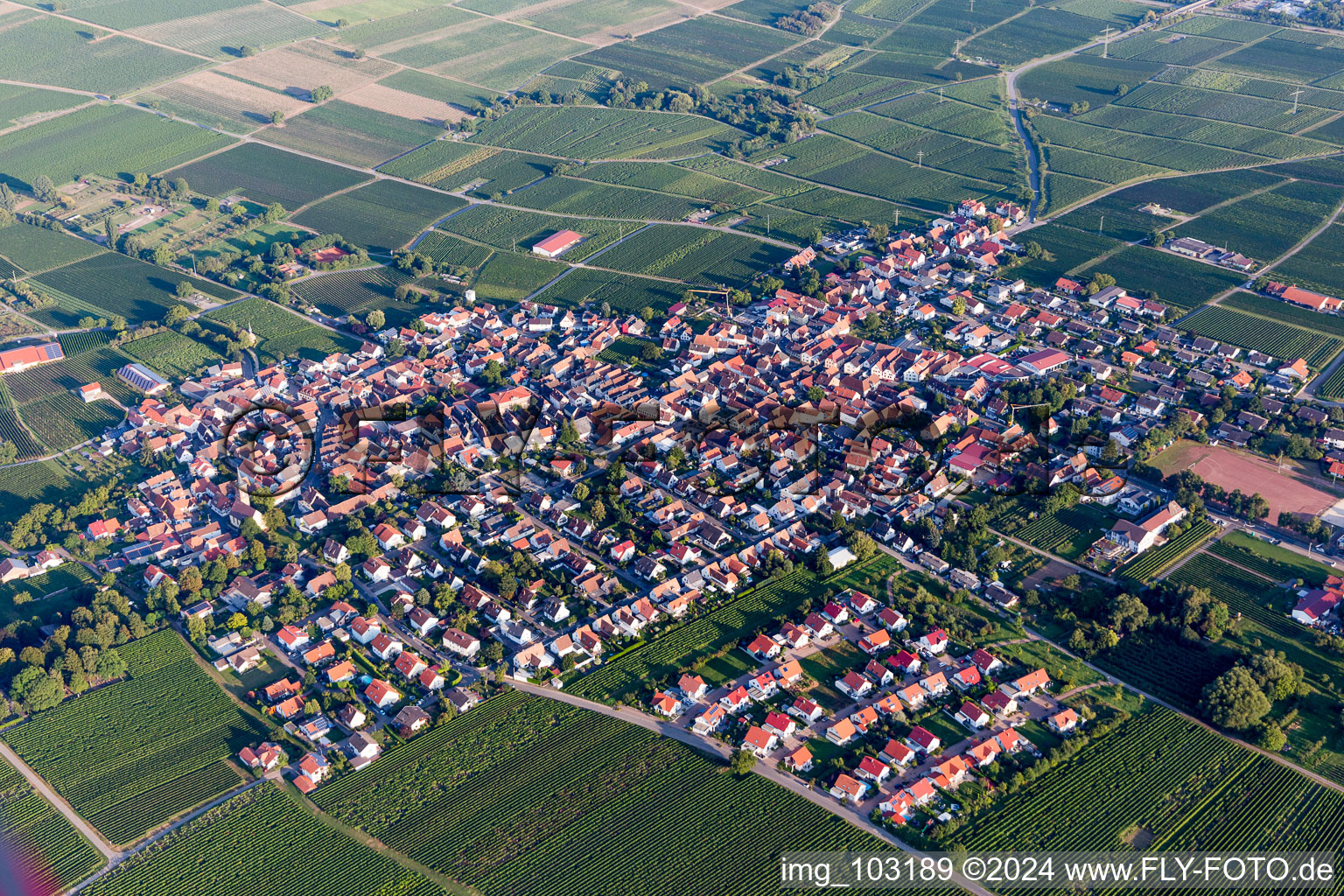 District Nußdorf in Landau in der Pfalz in the state Rhineland-Palatinate, Germany viewn from the air