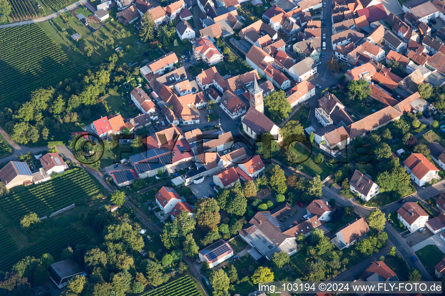 District Nußdorf in Landau in der Pfalz in the state Rhineland-Palatinate, Germany from the drone perspective