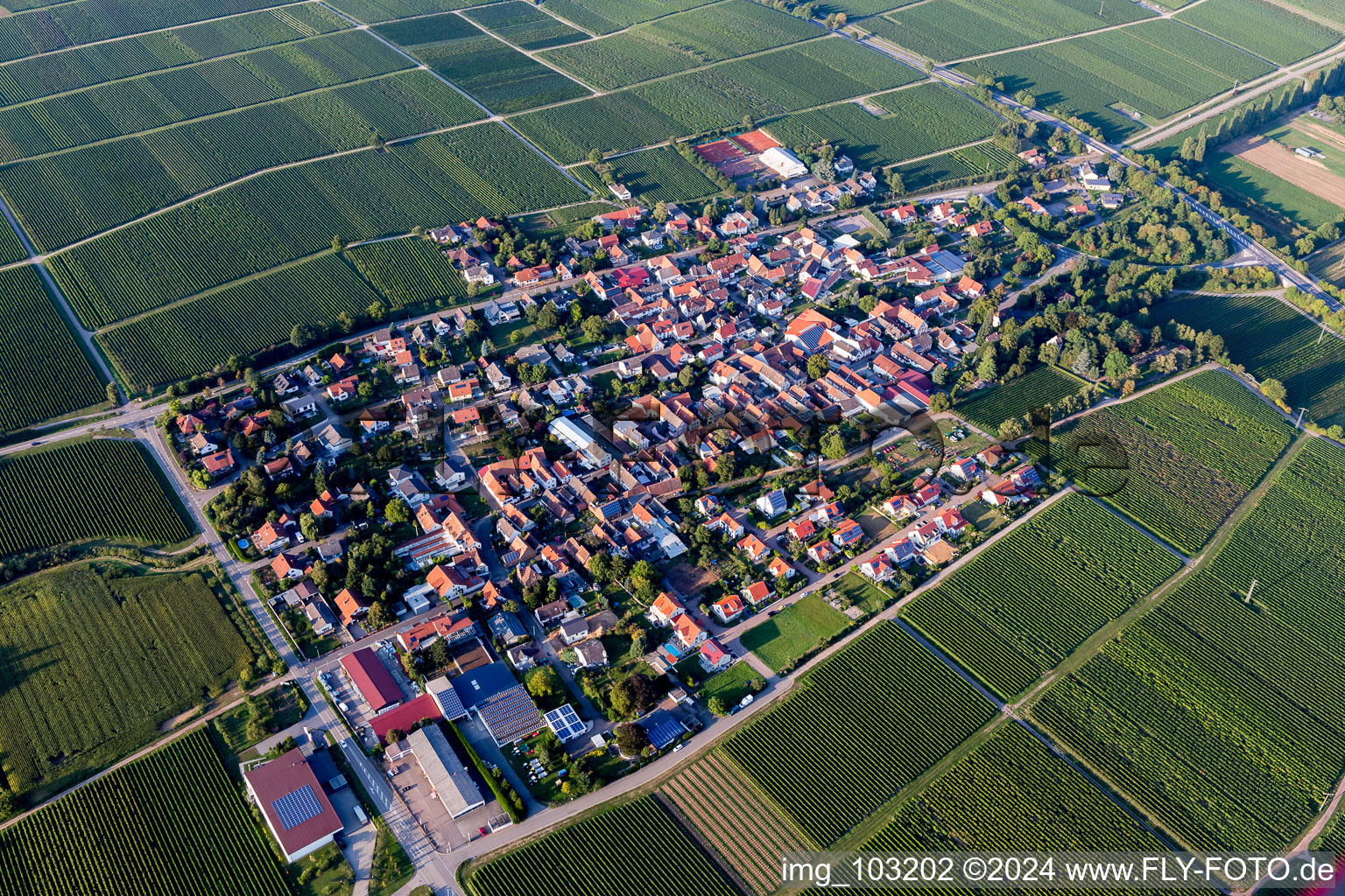 Walsheim in the state Rhineland-Palatinate, Germany seen from above