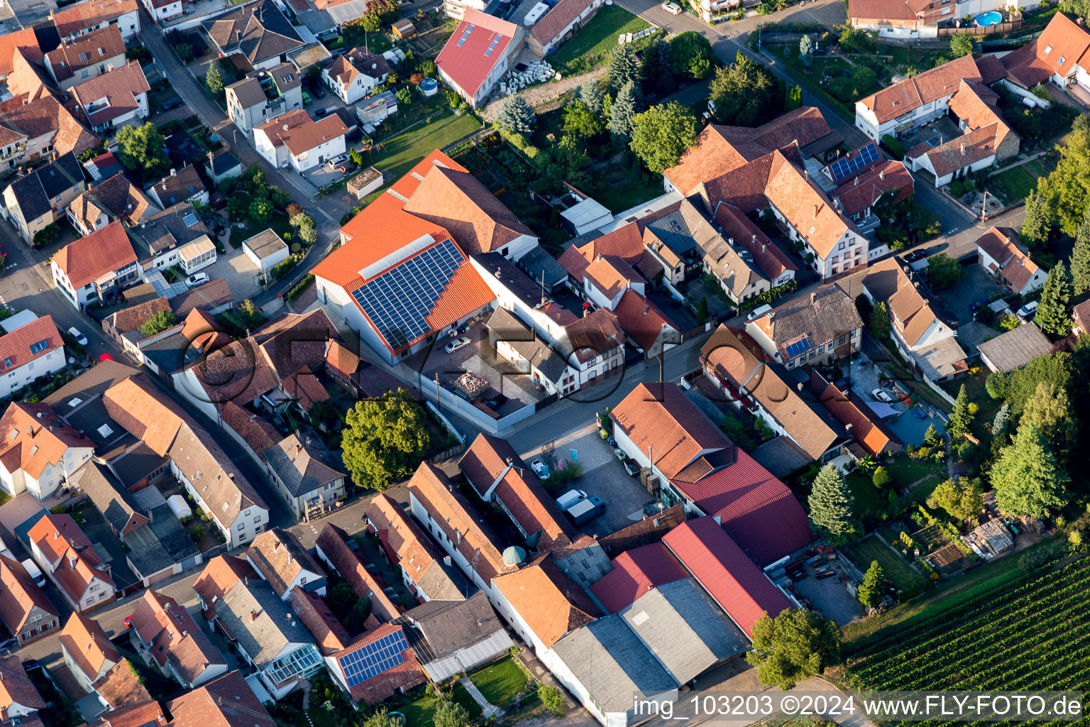 Walsheim in the state Rhineland-Palatinate, Germany from the plane