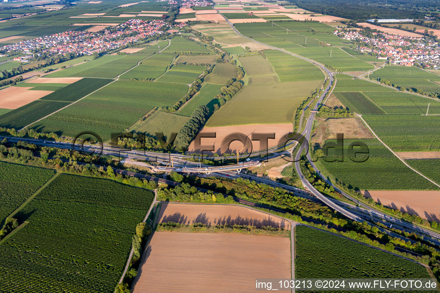 A65 exit Landau-Nord in the district Dammheim in Landau in der Pfalz in the state Rhineland-Palatinate, Germany