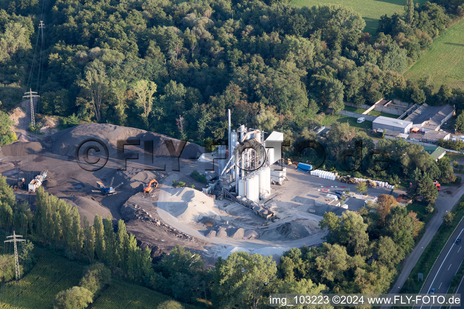 Asphalt plant in Landau in der Pfalz in the state Rhineland-Palatinate, Germany