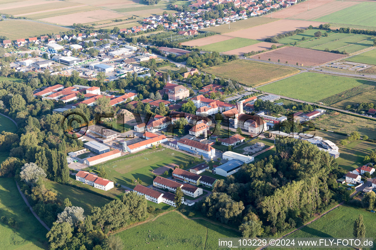 Landau in der Pfalz in the state Rhineland-Palatinate, Germany from above