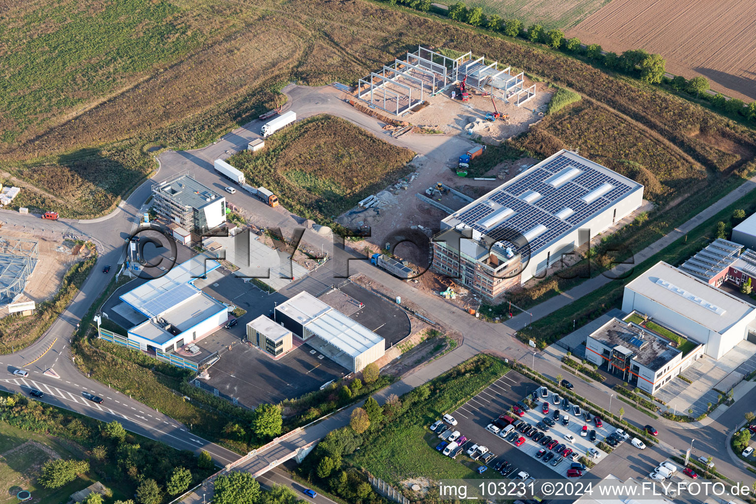 District Queichheim in Landau in der Pfalz in the state Rhineland-Palatinate, Germany viewn from the air