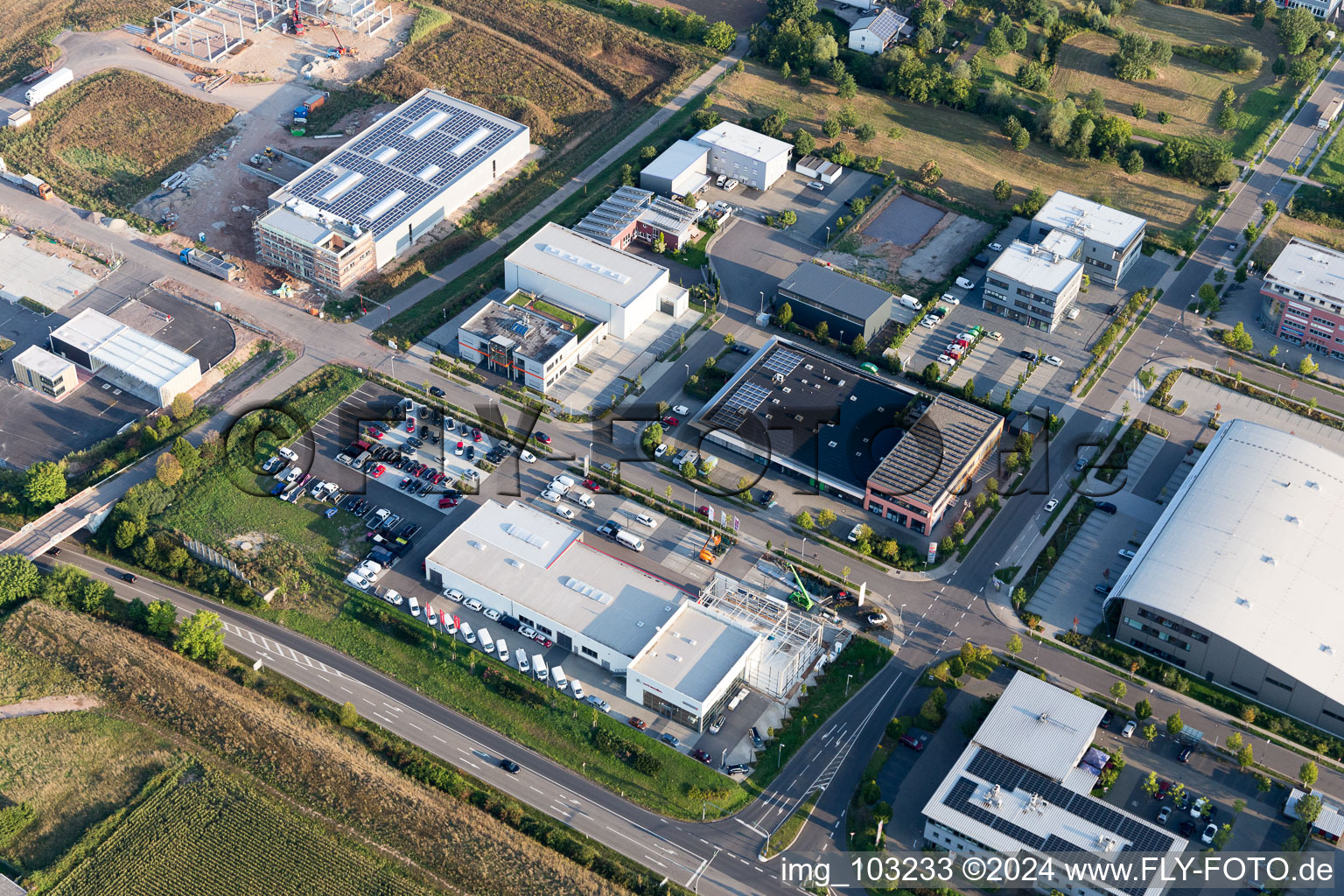 Drone recording of District Queichheim in Landau in der Pfalz in the state Rhineland-Palatinate, Germany