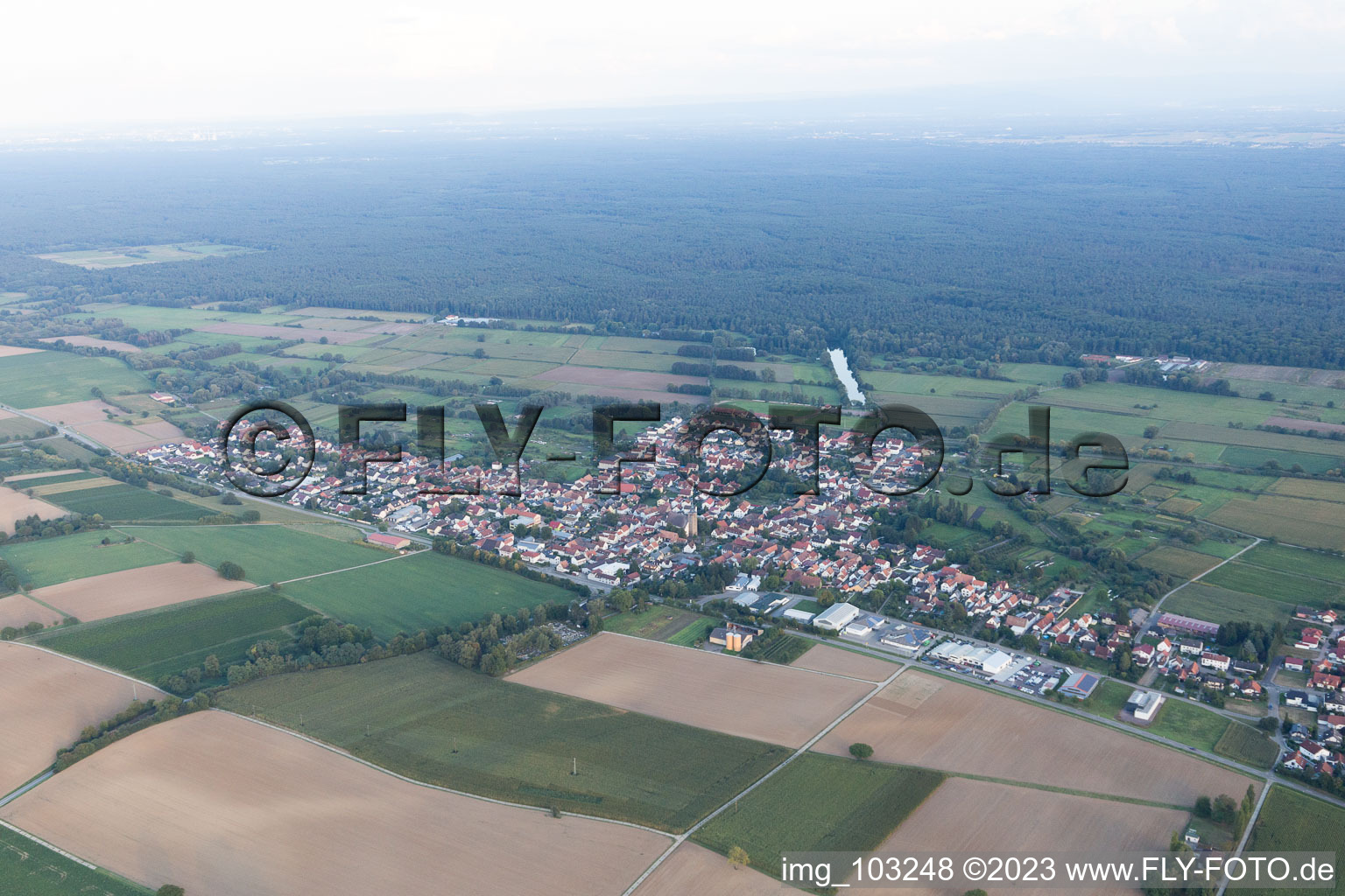 Kapsweyer in the state Rhineland-Palatinate, Germany from above