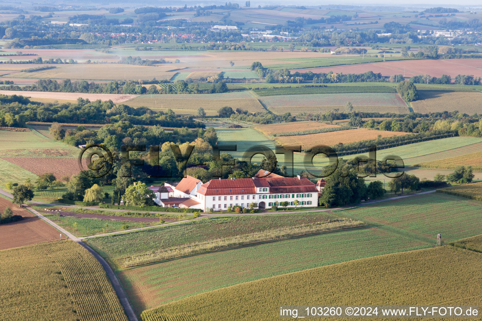 Oberotterbach in the state Rhineland-Palatinate, Germany from the drone perspective