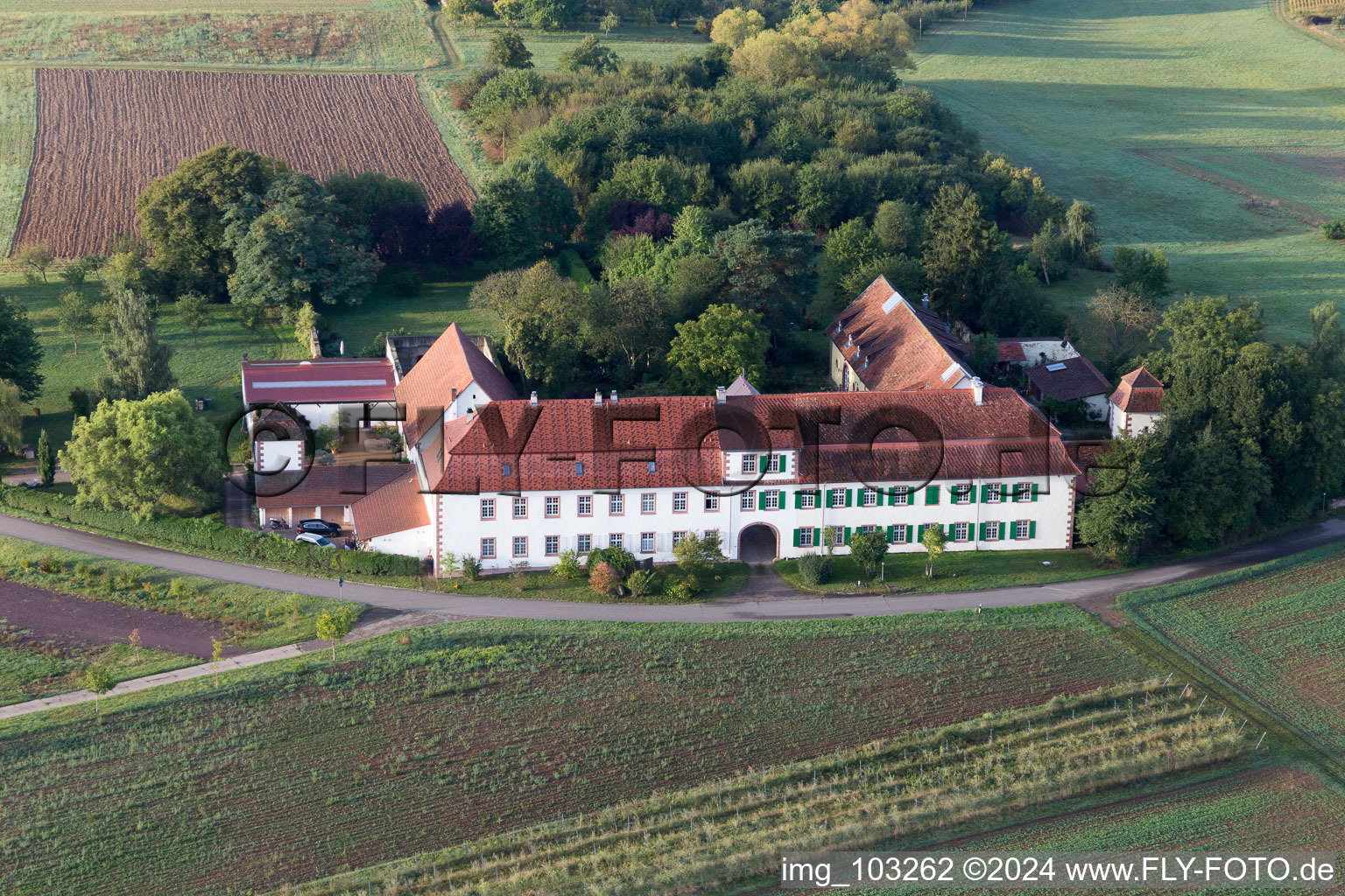 Oberotterbach in the state Rhineland-Palatinate, Germany from a drone