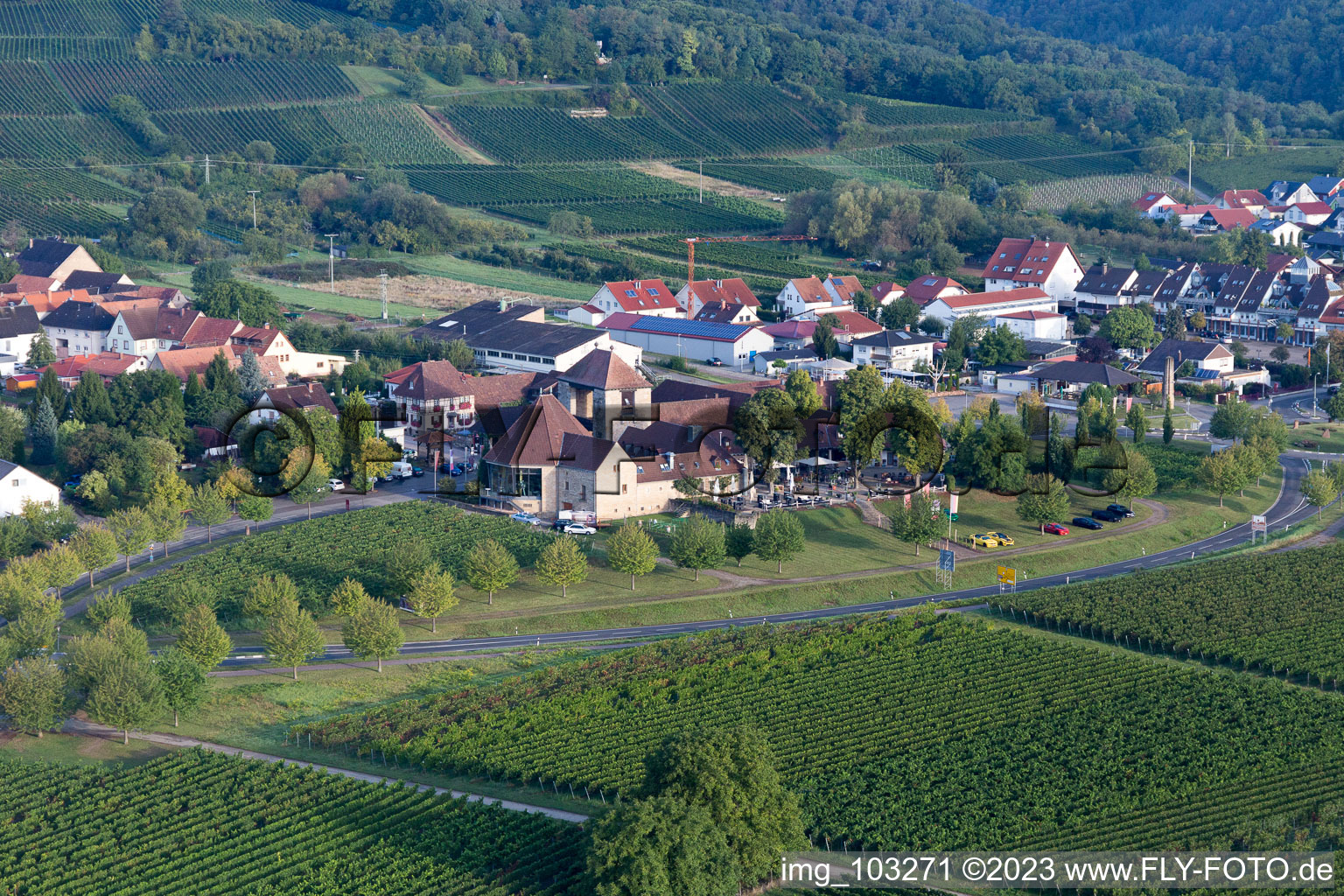 Wine gate in the district Schweigen in Schweigen-Rechtenbach in the state Rhineland-Palatinate, Germany