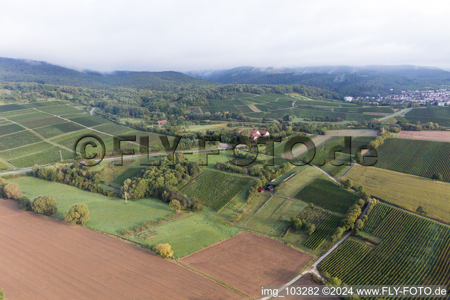 Oberotterbach in the state Rhineland-Palatinate, Germany from above