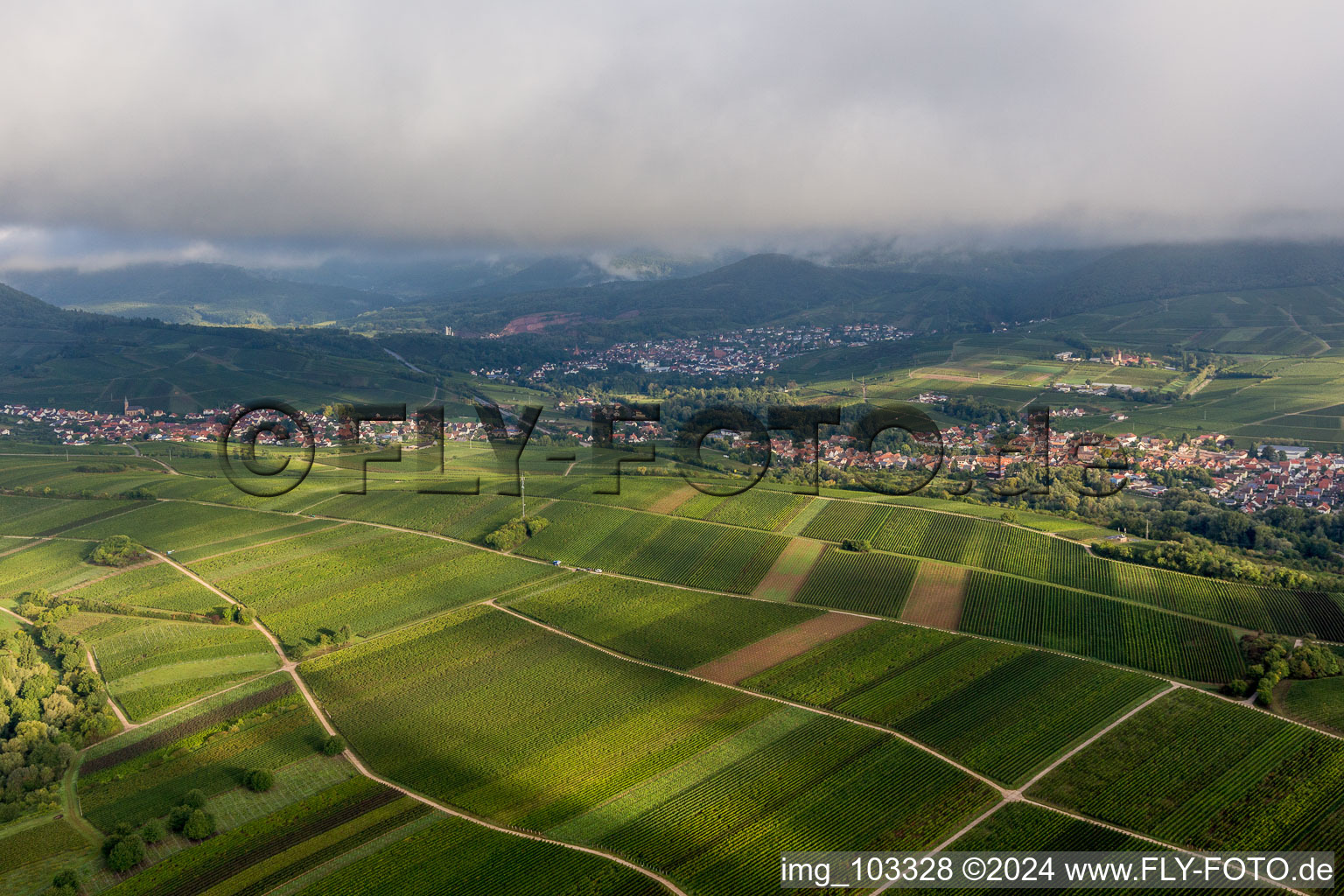 Ilbesheim bei Landau in der Pfalz in the state Rhineland-Palatinate, Germany from the plane