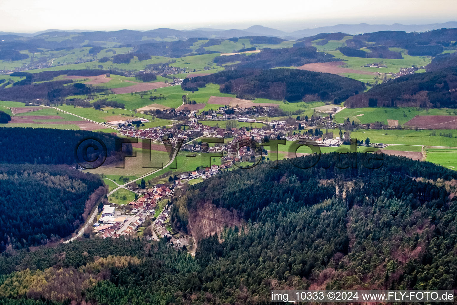 From the east in the district Affolterbach in Wald-Michelbach in the state Hesse, Germany