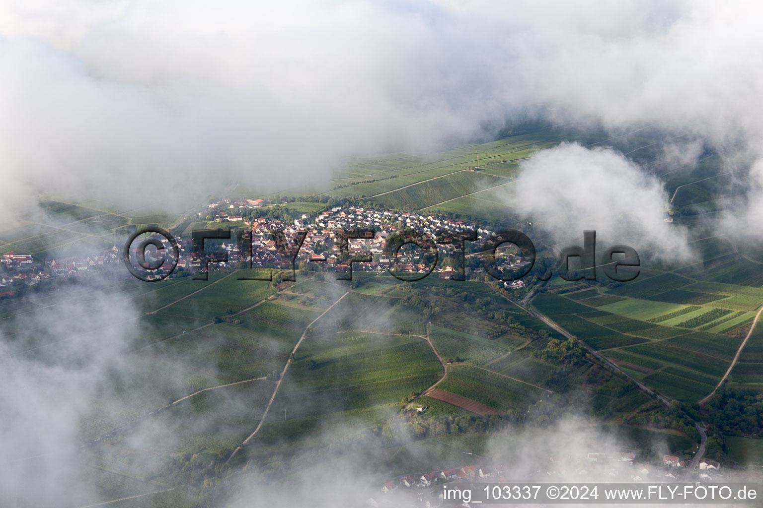 Ilbesheim bei Landau in der Pfalz in the state Rhineland-Palatinate, Germany viewn from the air