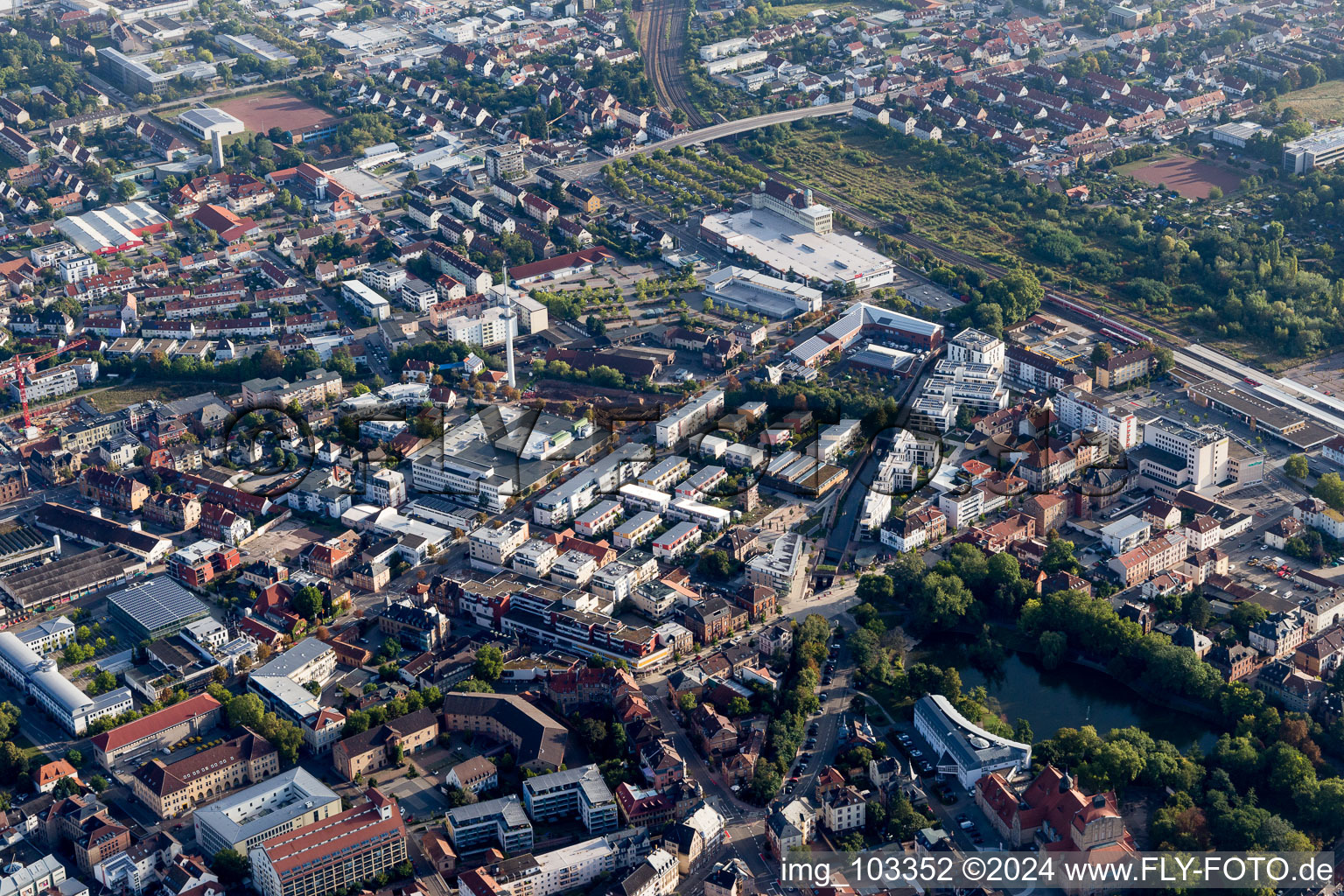 Landau in der Pfalz in the state Rhineland-Palatinate, Germany viewn from the air