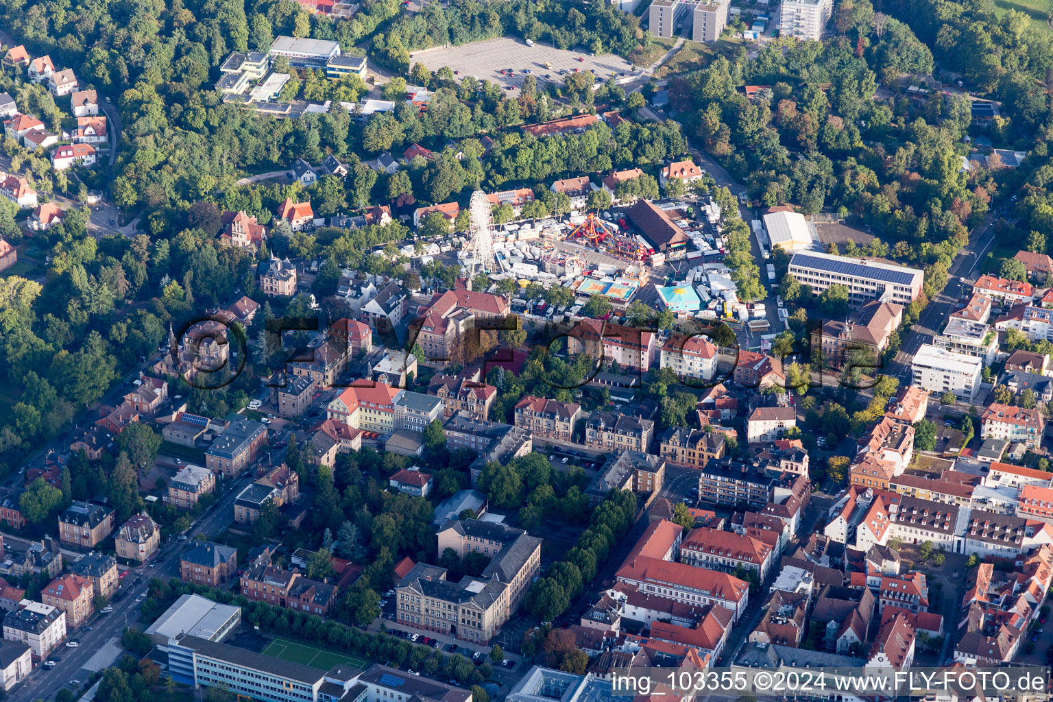 Landau in der Pfalz in the state Rhineland-Palatinate, Germany from the drone perspective